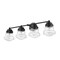 Z-Lite Vaughn 4 Light Vanity, Matte Black And Clear Seedy 736-4V-MB - alternate 2